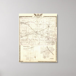 Map of Perry County, Nashville and Carmi Canvas Print