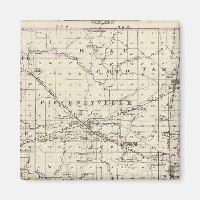 Map of Perry County, Nashville and Carmi Magnet (Front)