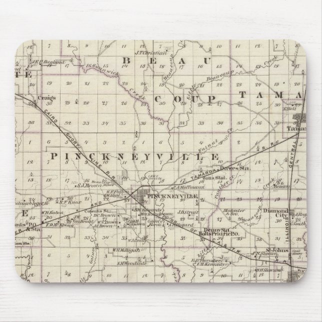 Map of Perry County, Nashville and Carmi Mouse Mat (Front)