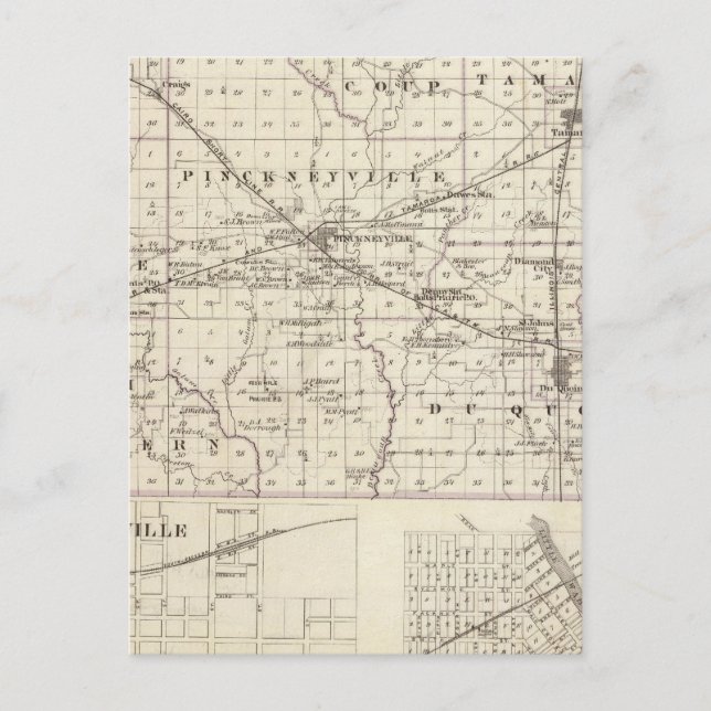 Map of Perry County, Nashville and Carmi Postcard (Front)