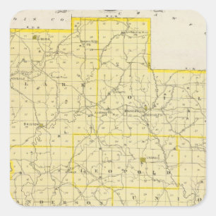 Map of Perry County Square Sticker
