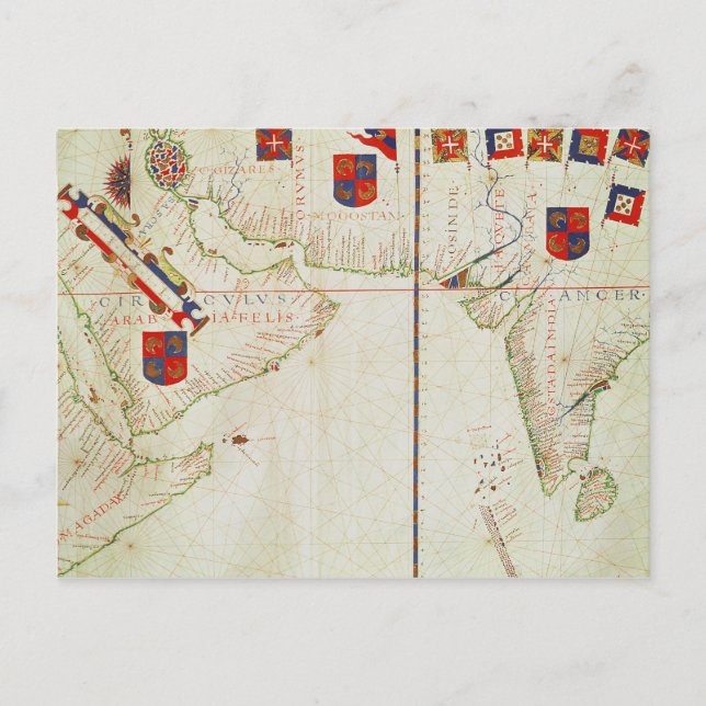 Map of Persia, Arabia and India Postcard (Front)