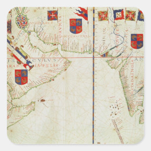Map of Persia, Arabia and India Square Sticker