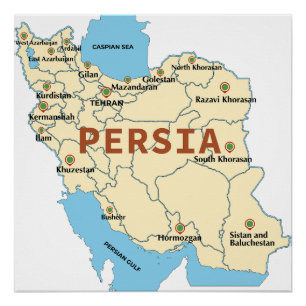 Map of Persia Poster