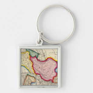 Map of Persia, Turkey In Asia Afghanistan Key Ring