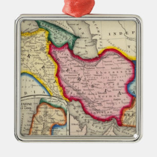 Map of Persia, Turkey In Asia Afghanistan Metal Tree Decoration