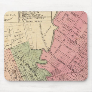 Map of Petaluma City 1877 Mouse Mat