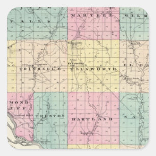 Map of Pierce County and Ellsworth Square Sticker