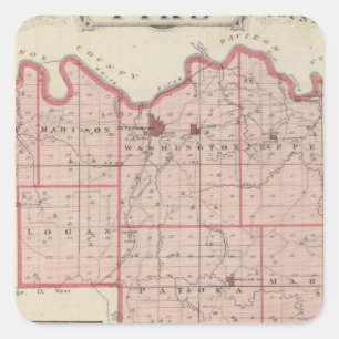 Map of Pike County with Plan of Petersburg Square Sticker