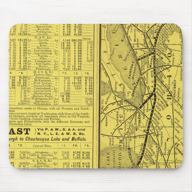 Map of Pittsburgh and Western Railway Mouse Mat (Front)