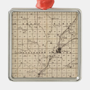 Map of Plymouth County Metal Tree Decoration