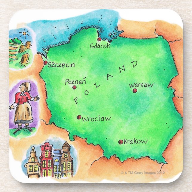 Map of Poland Coaster (Front)