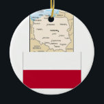 MAP OF POLAND, POLISH FLAG CERAMIC TREE DECORATION<br><div class="desc">MY DESIGN</div>