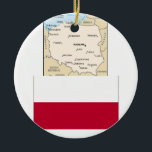MAP OF POLAND, POLISH FLAG CERAMIC TREE DECORATION<br><div class="desc">MY DESIGN</div>