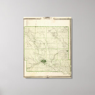 Map of Polk County, State of Iowa Canvas Print