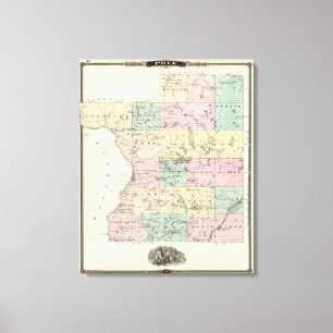 Map of Polk County, State of Wisconsin Canvas Print