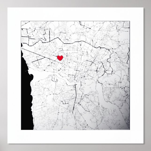 Map of Porto, Portugal Modern Elegant Classy Gift Foil Prints (Front)