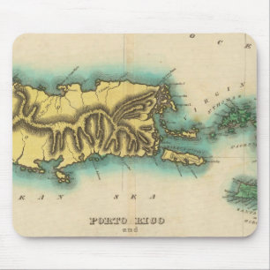 Map Of Porto Rico And The Virgin Islands Mouse Mat
