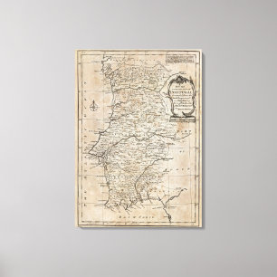 Map of Portugal Canvas Print