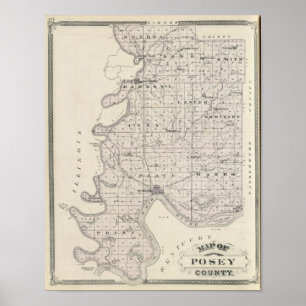 Map of Posey County Poster