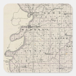 Map of Posey County Square Sticker