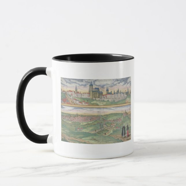 Map of Prague, from 'Civitates Orbis Terrarum' by Mug (Left)