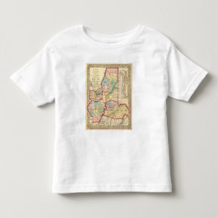Map of Preston, Taylor, Barbour, Tucker counties Toddler T-Shirt