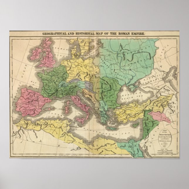 Map of Provinces in Roman Empire Poster (Front)