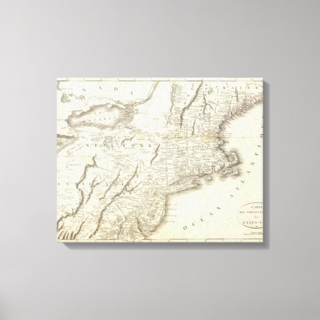 Map of Provinces of the United States Canvas Print (Front)