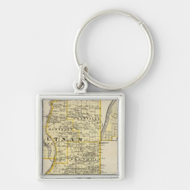 Map of Putnam and east part of Marshall counties Key Ring (Front)