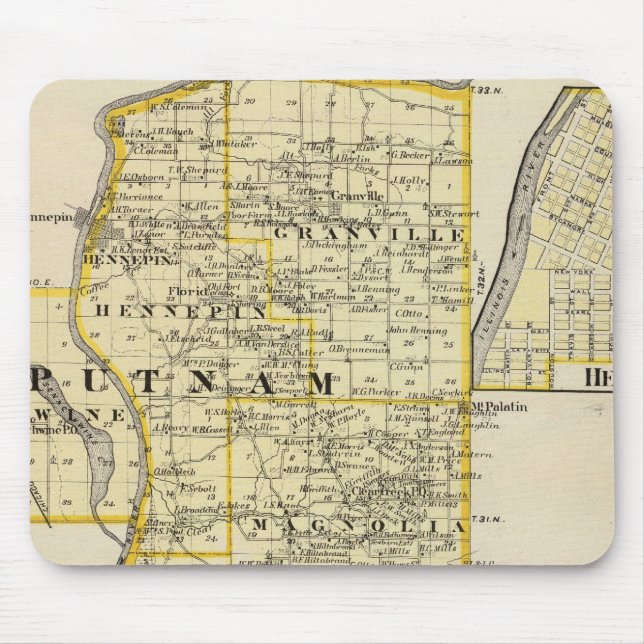 Map of Putnam and east part of Marshall counties Mouse Mat (Front)