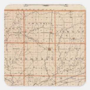 Map of Putnam County Square Sticker