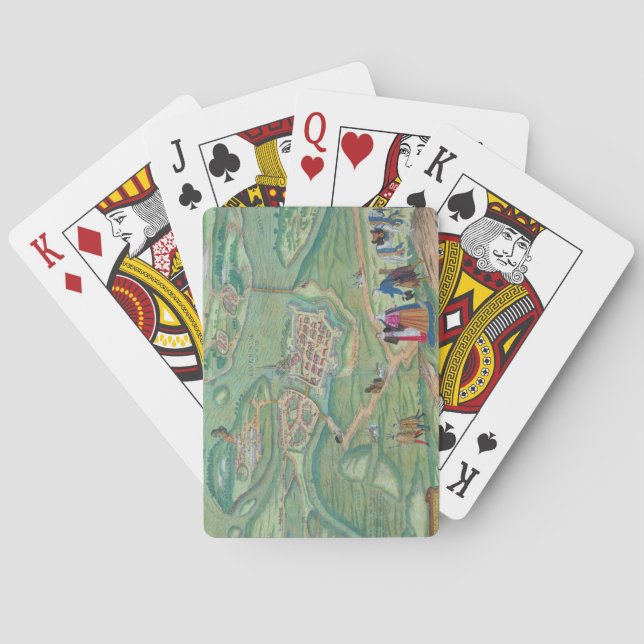Map of Raab, from 'Civitates Orbis Terrarum' by Ge Playing Cards (Back)
