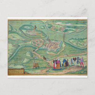 Map of Raab, from 'Civitates Orbis Terrarum' by Ge Postcard