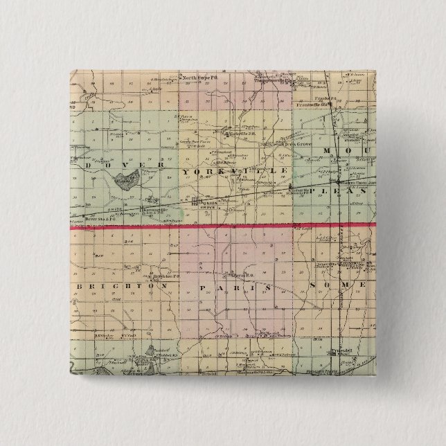Map of Racine and Kenosha counties 15 Cm Square Badge (Front)