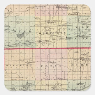 Map of Racine and Kenosha counties Square Sticker