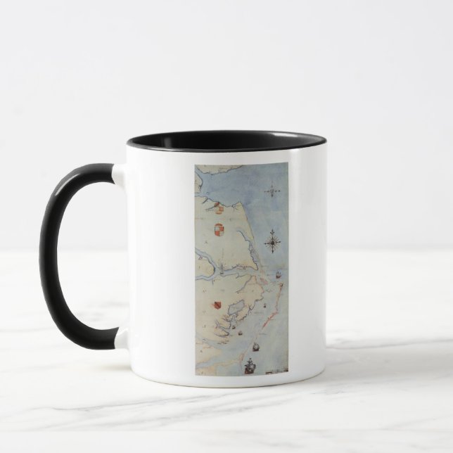 Map of Raleigh's Virginia Mug (Left)