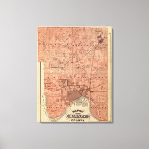 Map of Ramsey County, Minnesota Canvas Print