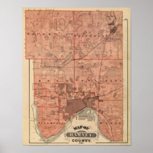 Map of Ramsey County, Minnesota Poster