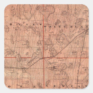 Map of Ramsey County, Minnesota Square Sticker