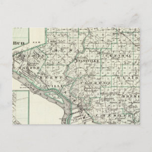 Map of Randolph County, Red Bud and Chester Postcard