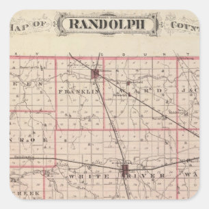 Map of Randolph County Square Sticker