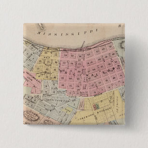 Map of Red Wing, Goodhue County, Minnesota 15 Cm Square Badge