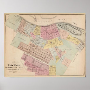 Map of Red Wing, Goodhue County, Minnesota Poster
