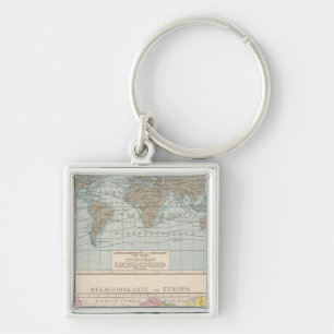 Map of Religions in Europe Key Ring