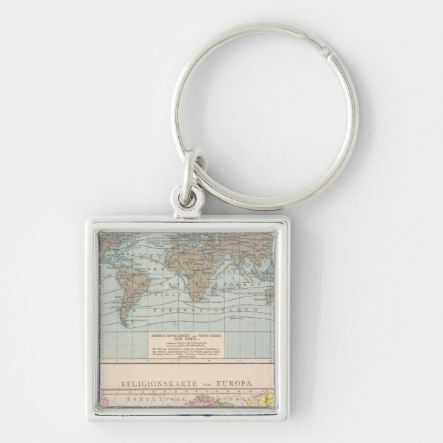 Map of Religions in Europe Key Ring (Front)