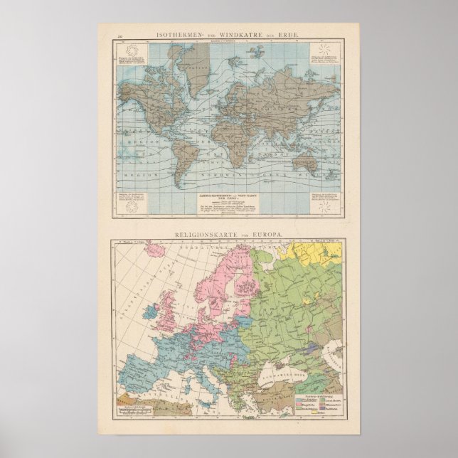 Map of Religions in Europe Poster (Front)
