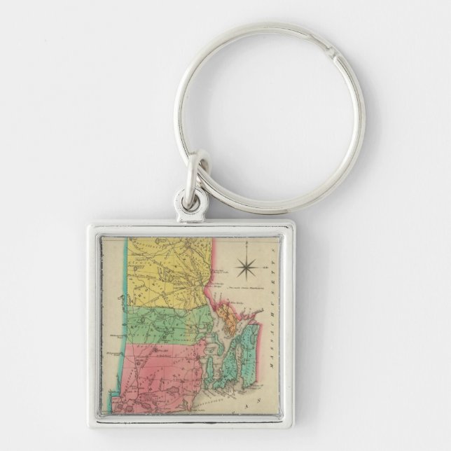 Map Of Rhode Island Key Ring (Front)