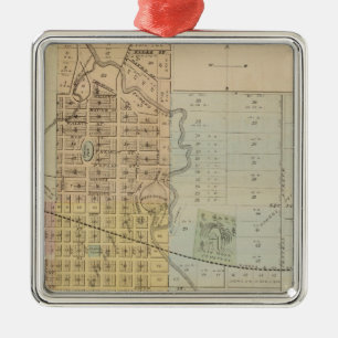 Map of Rochester, Minnesota Metal Tree Decoration