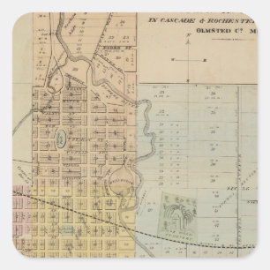 Map of Rochester, Minnesota Square Sticker
